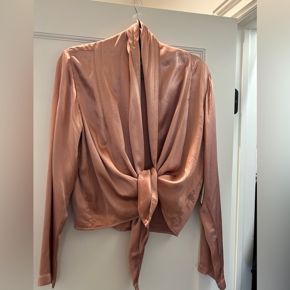 Pharaoh Satin Shawl Collar Long Sleeve Shirt